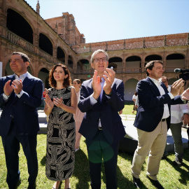 Moreno Bonilla, Díaz Ayuso, Núñez Feijóo y Fernández Mañueco, el mes de julio en Salamanca.