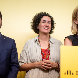 La portavoz de ERC, Raquel Sans, durante una rueda de prensa, en la sede de ERC, a 29 de julio de 2024, en Barcelona, Catalunya (España). Imagen de archivo.