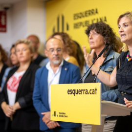 La portaveu d'ERC, Raquel Sans, en una roda de premsa