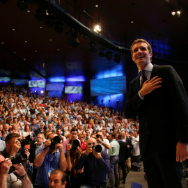 Pablo Casado, tras ser elegido nuevo presidente del PP en el congreso extraordinario del partido conservador del pasado julio. REUTERS/Javier Barbancho