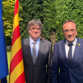 Carles Puigdemont i Josep Rull, en una fotografia difosa a X