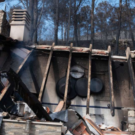 Urbanizaciones Montepino y Montesol afectadas por el incendio forestal de Llutxent, en Gandía. Greenpeace/Pedro Armestre