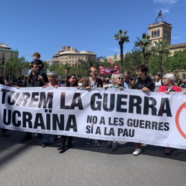 Imatge de la capçalera de la manifestació d'aquest diumenge.