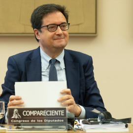 Óscar López, director de gabinete de Pedro Sánchez, en una comparecencia en el Congreso.