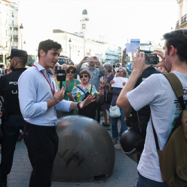 El agitador ultra Vito Quiles durante una concentración en Madrid.