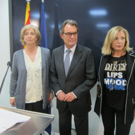 La exconsellera Irene Rigau, el expresidente Artur Mas y la exvicepresidenta Joana Ortega. EUROPA PRESS