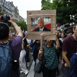 Protestas en París contra el nombramiento de Barnier, a 7 de septiembre de 2024.