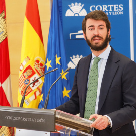 05/04/2022-El candidato de Vox a la presidencia de las Cortes de Castilla y León, Juan García-Gallardo, en las Cortes de Castilla y León, el 23 de febrero, en Valladolid (Castilla y León)