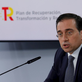 El ministro de Exteriores, José Manuel Albares, durante la rueda de prensa tras el Consejo de Ministros.