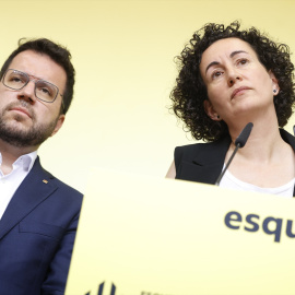 Marta Rovira, durante una rueda de prensa de ERC, en la sede del partido, a 2 de agosto de 2024.