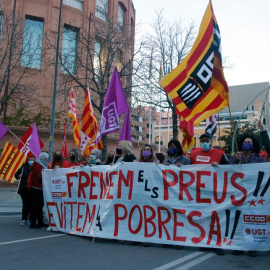 Imatge d'una manifestació recent a Girona contra l'encariment de preus.