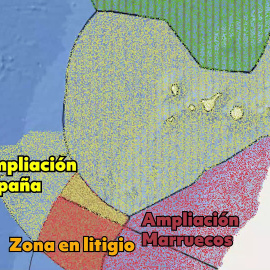 El conflicto de la delimitación de aguas entre España y Marruecos en mapas