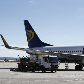 Imagen de archivo de una avión de Ryanair.- EUROPA PRESS