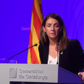 Meritxell Budó, consellera de Presidència, durant la seva compareixença després de la reunió del Govern. Generalitat de Catalunya