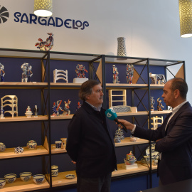 El propietario y accionista mayoritario de Sargadelos, Segismundo García, en unas declaraciones durante la inauguración de una tienda de la marca gallega en Madrid.