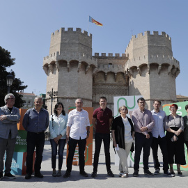 Compromís, Más País, Més por Mallorca, Verdes Equo y la Chunta Aragonesista firman el "Acuerdo del Turia" este lunes 9 de mayo de 2022.