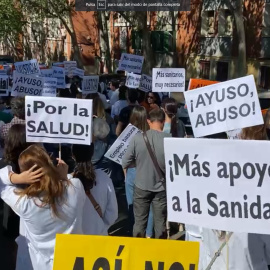 Manifestación en Madrid a raíz de la huelga de médicos hospitalarios contra la temporalidad