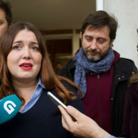 La exdiputada Ángela Rodríguez, investigada por los altercados durante la manifestación que los trabajadores de Alcoa realizaron ante el Congreso el pasado 28 de marzo. EFE