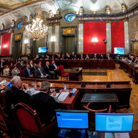 La sala del Tribunal Suprem durante el juicio por el 'procés'. EFE/Emilio Naranjo