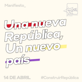 (13/04/2022) Cartel de las Juventudes Socialistas por el 14 de abril.