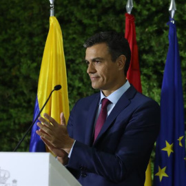 El presidente del Gobierno de España, Pedro Sánchez, en Bogotá, Colombia. / EFE