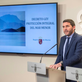 26/12/2019.- El consejero de agua, agricultura, ganadería, pesca y medio ambiente de la Comunidad de Murcia Antonio Luengo, en el Palacio de San Esteban, sede del gobierno regional. EFE/Marcial Guillén