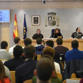 Una de las sesiones del juicio celebrado en la Audiencia Nacional contra los jóvenes de Altsasu. EFE