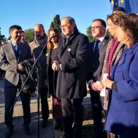 Quim Torra en l'ofrena floral a Francesc Macià. EUROPA PRESS.