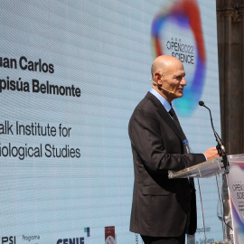 Juan Carlos Izpisúa durante su ponencia en el Open Science Age de Salamanca.