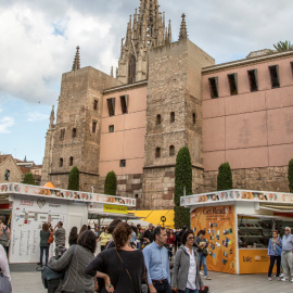 Imatges de l'edició del 2017 de la Setmana del Llibre en Català, a l'Avinguda de la Catedral de Barcelona. / Setmana del Llibre en Català.