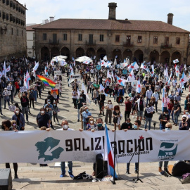 22/4/22 Imagen de la manifestación de Vía Galega el año pasado en la plaza da Quintana de Santiago