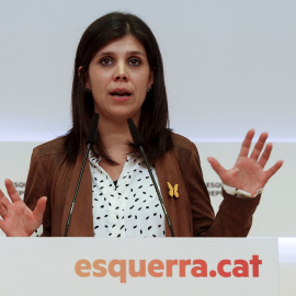 16/12/2019.- La portavoz de ERC, Marta Vilalta, durante la rueda de prensa posterior a una reunión de la ejecutiva de ERC.