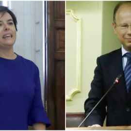 Soraya Sáenz de Santamaría, y Mariano Pérez-Hickman. EFE