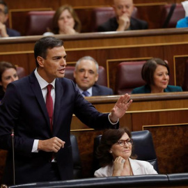 Pedro Sánchez durante el pleno. EFE