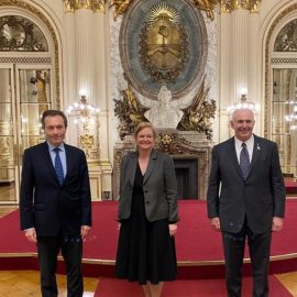 24/05/2022 - Ann Ganzer de ISN y el embajador estadounidense en Argentina, Marc R. Stanley se reunieron con el Secretario de Asuntos Estratégicos de Argentina, Gustavo Béliz, para discutir una serie de temas de energía nuclear y no proliferación, el 4