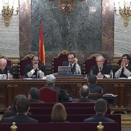 El juez Marchena durante la declaración este jueves de Josep Lluís Trapero, jefe de los Mossos d'Esquadra durante el 1-O. /EFE