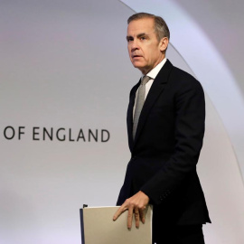 El gobernador del Banco de Inglaterra, Mark Carney, en una comparecencia en la sede de la entidad, en Londres. REUTERS