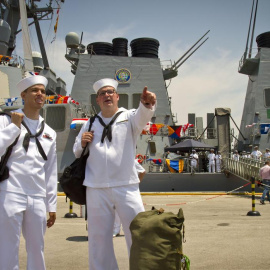 Dos marines estadounidenses en la base de Rota. EFE