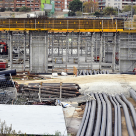 Obras de construcción de la futura estación de La Sagrera, en Barcelona, a 8 de diciembre de 2020.