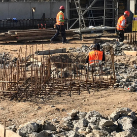 Trabajadores en una obra en Madrid. E.P.