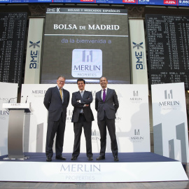 La socimi Merlín Properties en la jornada de su estreno en Bolsa. E.P.