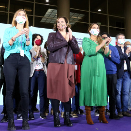 21/11/2022 - Jéssica Albiach, Ada Colau i Candela López en la III Assemblea de Catalunya en Comú, celebrada al novembre.