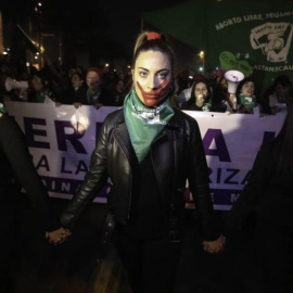 25/07/2018. Manifestación a favor del aborto libre, seguro y gratuito en la capital de Chile. EFE