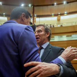 Sánchez y Feijóo en el Senado