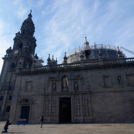 La Puerta Santa de la Catedral de Santiago, vacía.