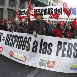 Manifestación de empleados de banca contra los despidos en el sector. EFE