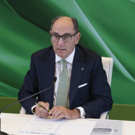 El presidente de Iberdrola, Ignacio Sánchez Galán,  durante la junta de accionistas de la eléctrica.