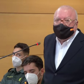 El comisario jubilado José Manuel Villarejo, durante su declaración en el juicio.