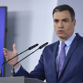 El presidente del Gobierno de España , Pedro Sánchez, comparece tras la reunión del Consejo de Ministros Extraordinario, en el Palacio de la Moncloa, a 22 de junio de 2022, en Madrid