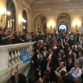 Acte de celebració de la proclamació d'independència al Parlament de Catalunya el 27 d'octubre de 2017 / Públic